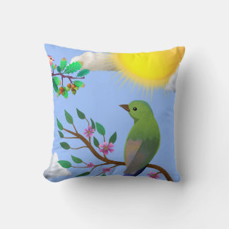 Sunny Morning Songbird Pillow Cover