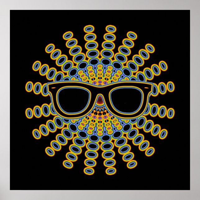 Sunny Nerd Glasses + your backgr. & ideas Poster (Front)