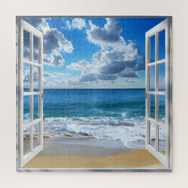 Sunny Ocean Window View Jigsaw Puzzle (Vertical)