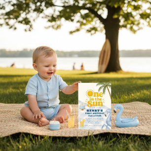 Sunny One in the Sun Picnic and Paddle  Invitation