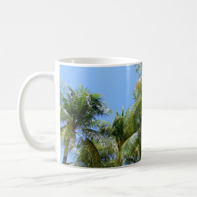 Sunny Palms Oasis #1 #tropical #wall #art Coffee Mug (Left)