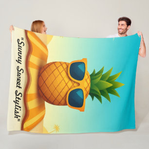 "Sunny Paradise Glow" Fleece Blanket