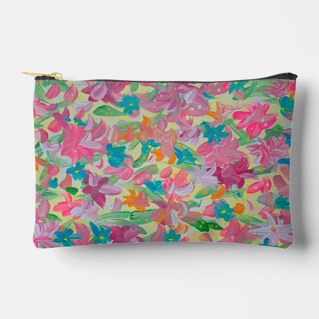 Sunny Pastel Floral  Accessory Pouch (Front)
