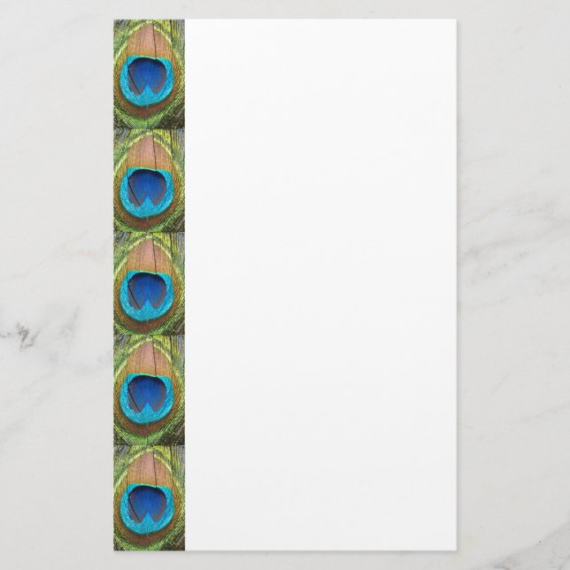 Sunny Peacock Feather Stationery (Front)