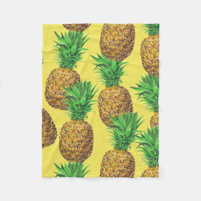Sunny pineapples fleece blanket (Front)