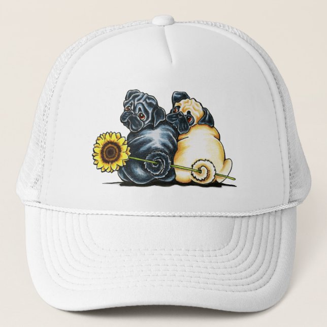 Sunny Pugs Trucker Hat (Front)