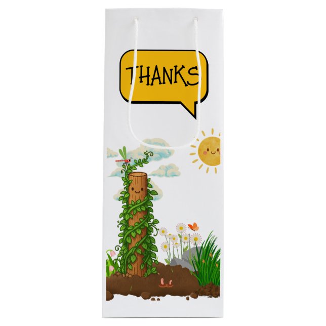 Sunny Pun Garden Climbing Plant Totem Wine Gift Bag (Front)