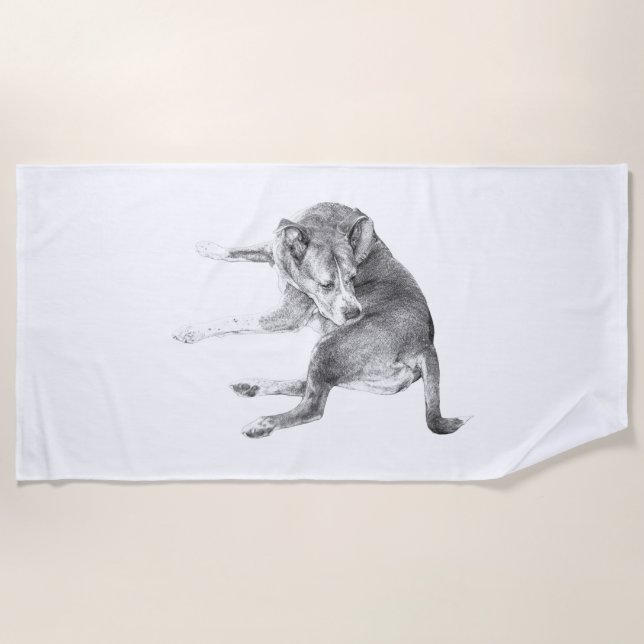 Sunny Pup Ease Beach Towel (Front)