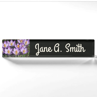 Sunny Purple Crocuses Nameplate