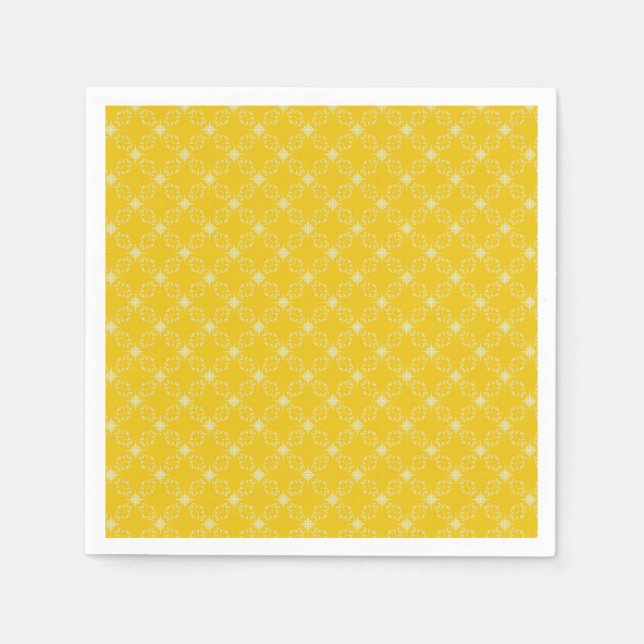 Sunny Radiance Patterned Cocktail Napkins (Front)