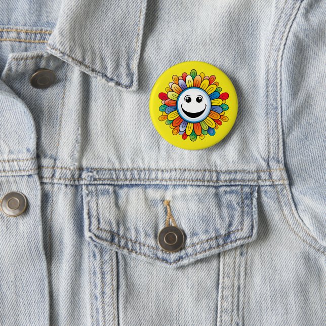 Sunny Ray Flower 6 Cm Round Badge (In Situ)