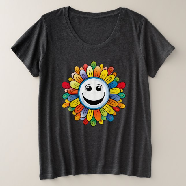 Sunny Ray Flower Plus Size T-Shirt (Design Front)