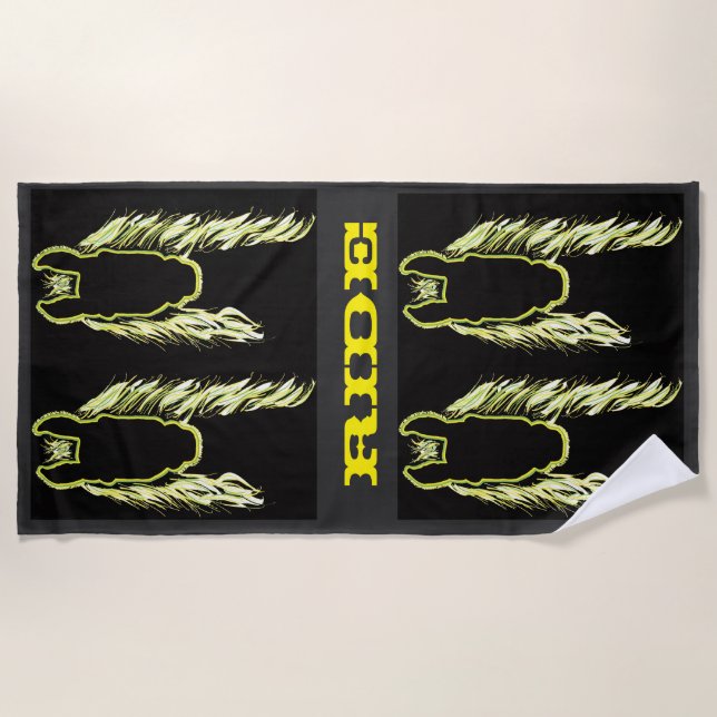 Sunny Reflections of a Horse Beach Towel (Front)