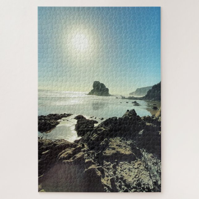 Sunny Rugged Coastal Beach Photo Jigsaw Puzzle (Vertical)