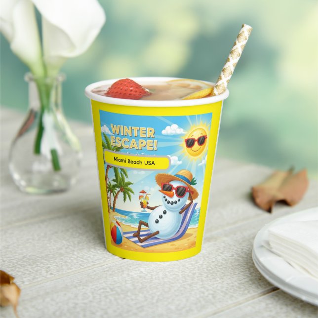 Sunny Sands Resort Paper Cups (Insitu)