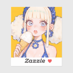 Sunny Scoop Anime Girl with Vanilla Cone