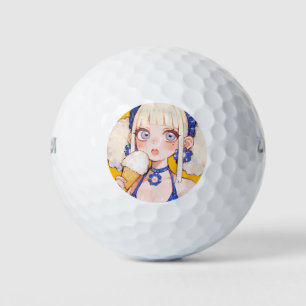 Sunny Scoop Anime Girl with Vanilla Cone Golf Balls
