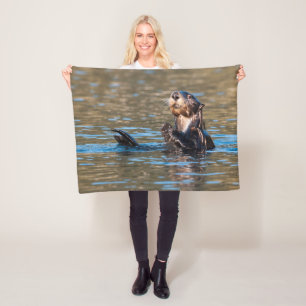 Sunny Sea Otter Fleece Blanket
