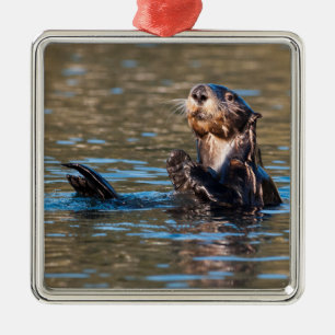 Sunny Sea Otter Metal Tree Decoration