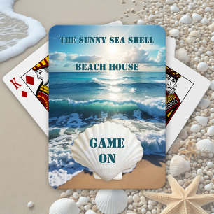 Sunny Sea Shell Beach House Playing Cards