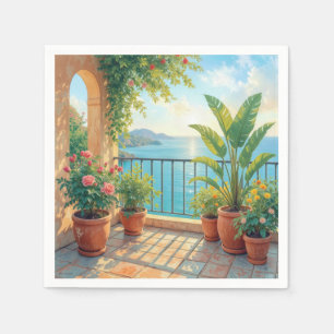 Sunny Seaside Terrace Napkin