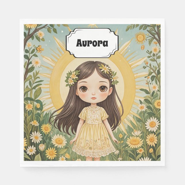 Sunny Serenade Personalized Napkin (Front)