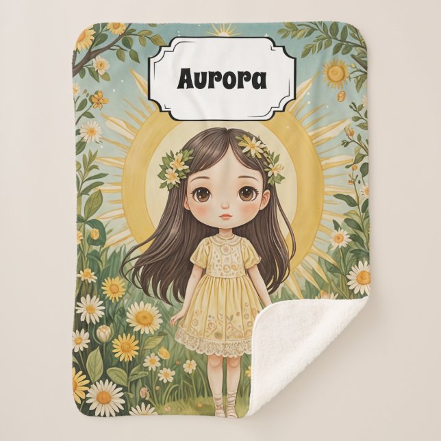 Sunny Serenade Personalized Sherpa Blanket (Front)