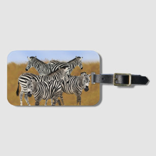Sunny Serengeti Zebra Safari Wildlife Adventure Luggage Tag