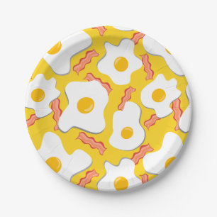 Sunny Side, Eggs & Side Of Bacon Paper Plate