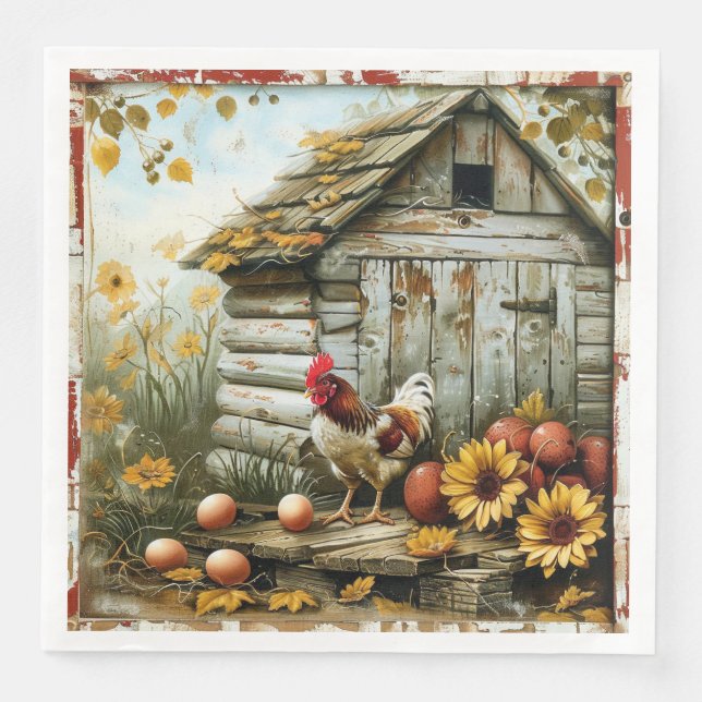 Sunny Side Farmhouse Paper Napkin (Front)