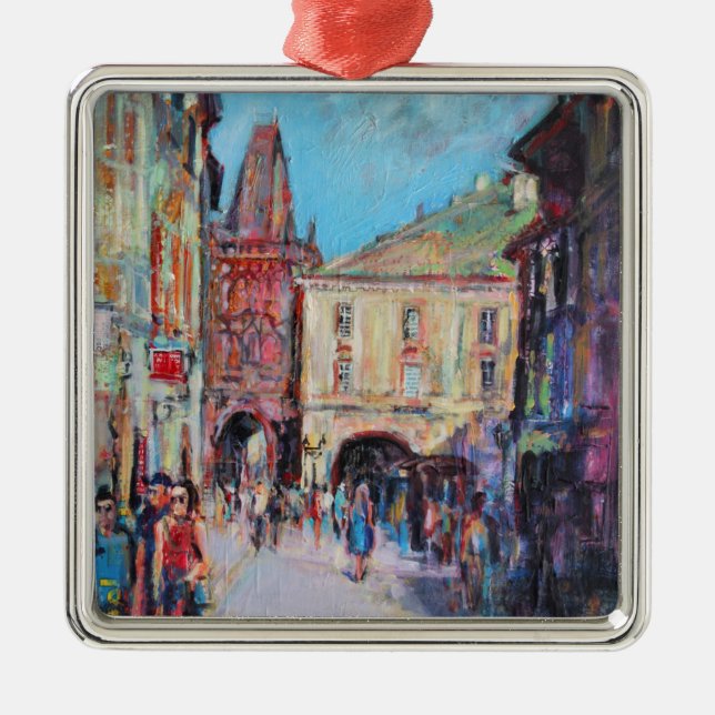 Sunny Side Prague Metal Tree Decoration (Front)