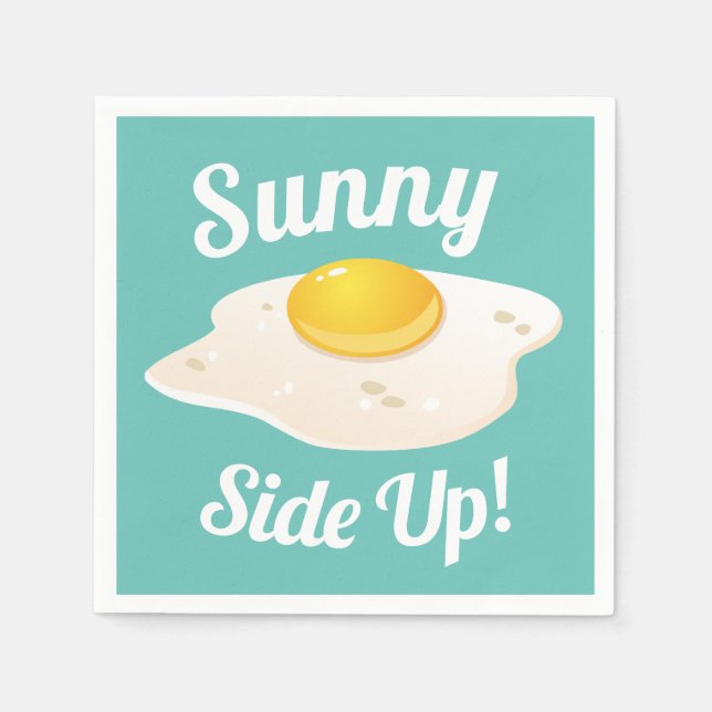 Sunny Side Up Fried Egg Breakfast Napkin (Front)