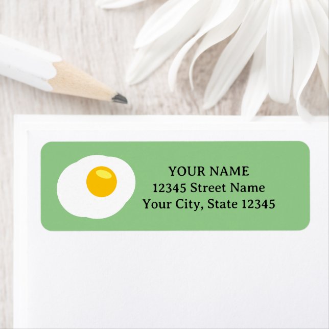 Sunny side up fried egg return address labels (Insitu)