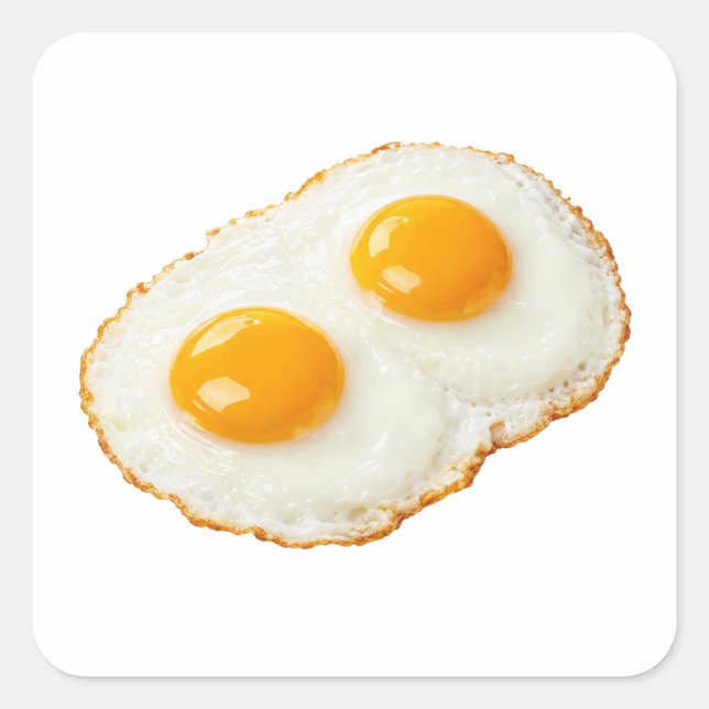 Sunny Side Up Fried Eggs White Square Sticker (Front)