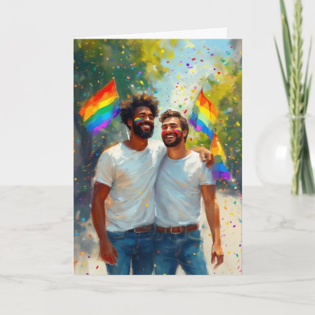 Sunny Sidewalk Embrace Card (Front)