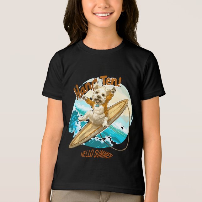 Sunny Skater Pup Tri-Blend Shirt (Front)