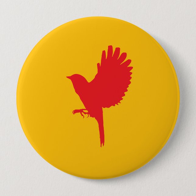 Sunny Sky Bird Buttons –Cheerful Yellow Silhouette (Front)