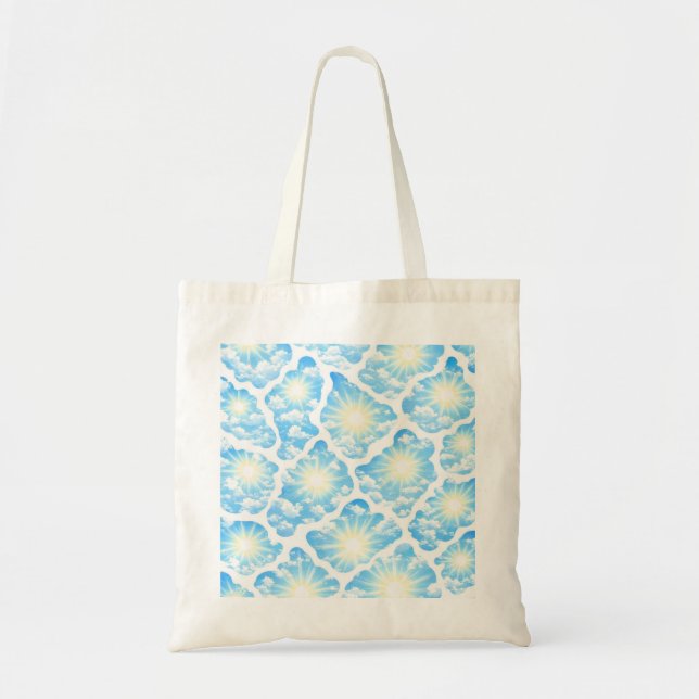 Sunny Sky Cloud Pattern Tote Bag (Front)