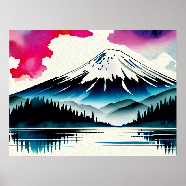Sunny Slopes: Painted Panorama Poster (Front)