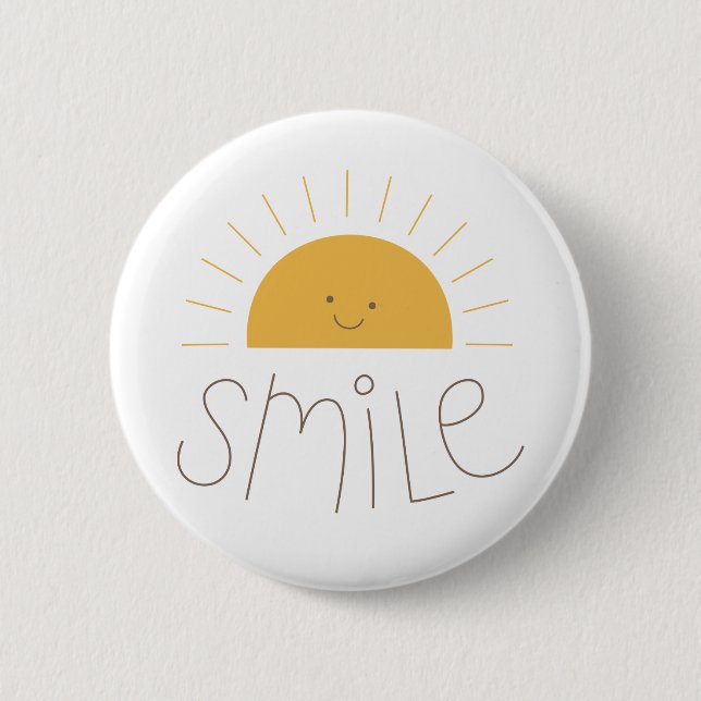 sunny smile 6 cm round badge (Front)