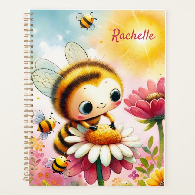 Sunny Smiles Customisable Bee-Themed   Planner (Front)