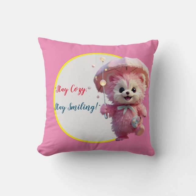 "Sunny Smiles Umbrella" Cushion (Front)