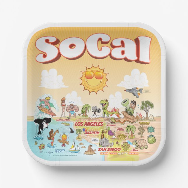 Sunny SoCal Paper Plate (Front)