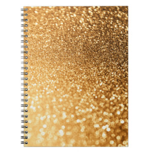 Sunny Sparkle Yellow Luxury Trendy Gold Glitter Notebook