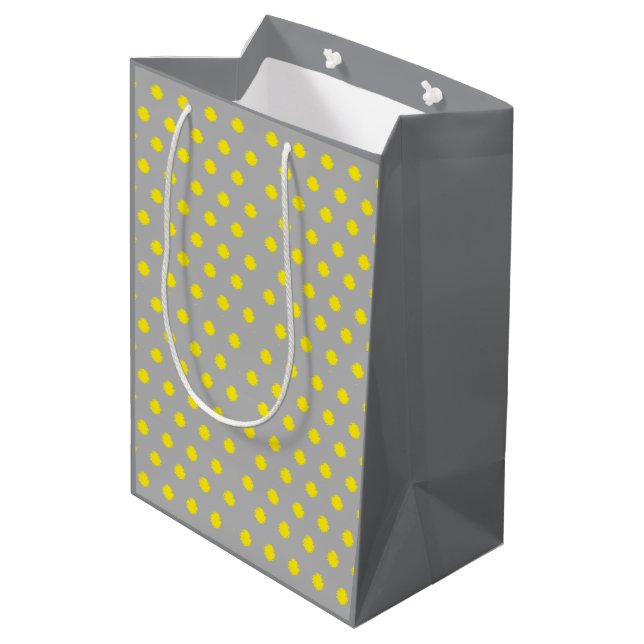 Sunny Splatter Polka Dot Pattern Medium Gift Bag (Back Angled)