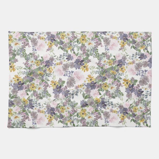 Sunny Spring Floral Tea Towel (Horizontal)