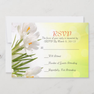 Sunny Spring White Iris RSVP Card