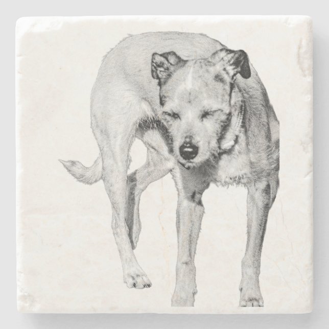 Sunny Squint Stone Coaster (Front)