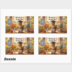Sunny Squirrel End of Year Teacher Appreciation Rectangular Sticker