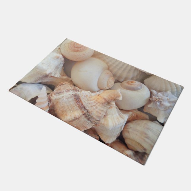 Sunny Summer Exotic Tropical Romantic Sea Shells Doormat (Angled)